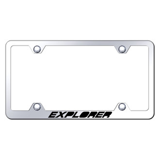 Autogold® - Wide Body Chrome License Plate Frame with Laser Etched Explorer Logo