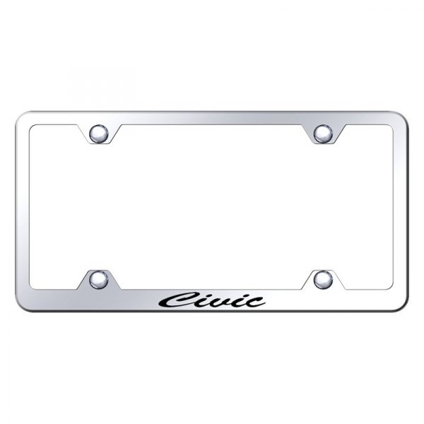 Autogold® - Wide Body License Plate Frame with Script Laser Etched Civic Logo