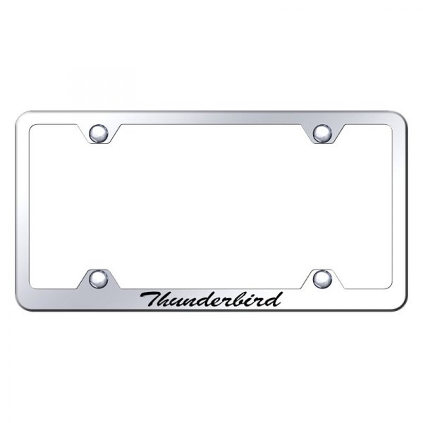 Autogold® - Wide Body License Plate Frame with Script Laser Etched Thunderbird Logo
