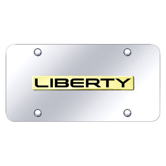 Autogold® - Chrome License Plate with 3D Gold Liberty Logo