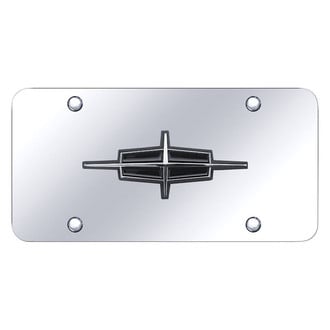 Autogold® - Chrome License Plate with 3D Chrome Lincoln Old Emblem