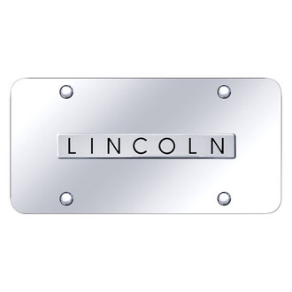 Autogold® - Chrome License Plate with 3D Chrome Lincoln Logo
