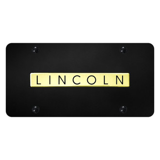 Autogold® - Black License Plate with 3D Gold Lincoln Logo