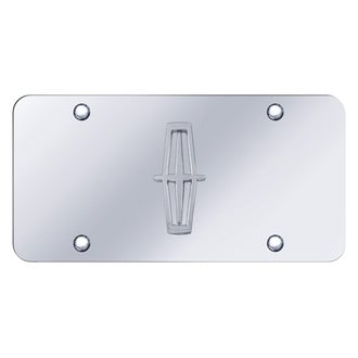 Autogold® - Chrome License Plate with 3D Chrome Lincoln New Plain Emblem