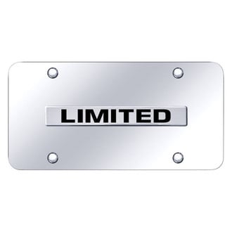 Autogold® - Chrome License Plate with 3D Black Limited Logo