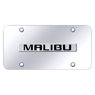 Autogold® - Chrome License Plate with 3D Chrome Malibu Logo
