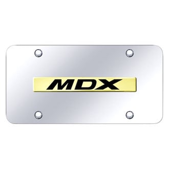 Autogold® - Chrome License Plate with 3D Gold MDX Logo