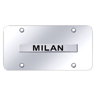 Autogold® - Chrome License Plate with 3D Chrome Milan Logo