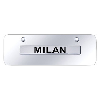 Autogold® - Chrome Mini Size License Plate with 3D Chrome Milan Logo