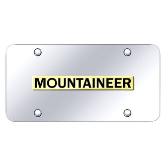 Autogold® - Chrome License Plate with 3D Gold Mountaineer Logo