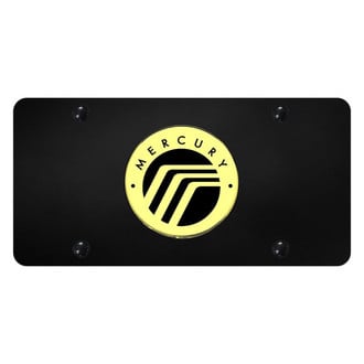 Autogold® - Black License Plate with 3D Gold Mercury Emblem