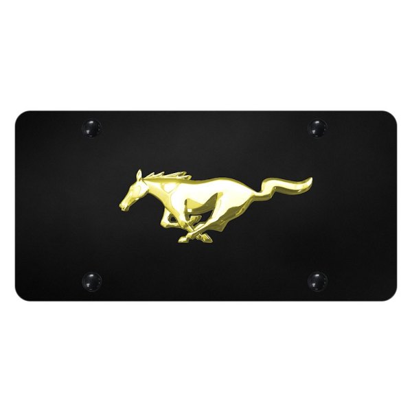Autogold® - License Plate with 3D Mustang Horse Emblem