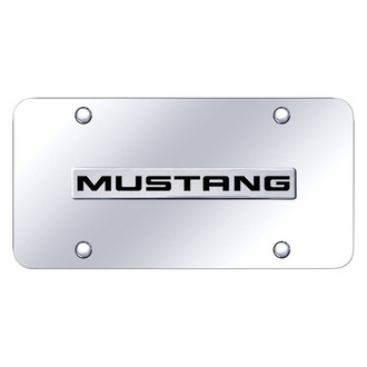 Autogold® - Chrome License Plate with 3D Chrome Mustang Logo