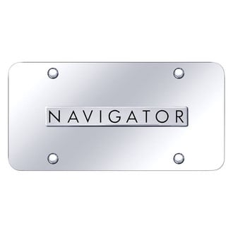 Autogold® - Chrome License Plate with 3D Chrome Navigator Logo