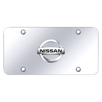 Autogold® - Chrome License Plate with 3D Chrome Nissan New Emblem