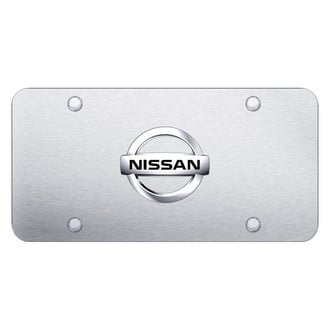 Autogold® - Brushed License Plate with 3D Chrome Nissan New Emblem