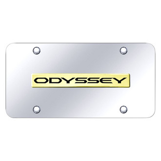 Autogold® - Chrome License Plate with 3D Gold Odyssey Logo