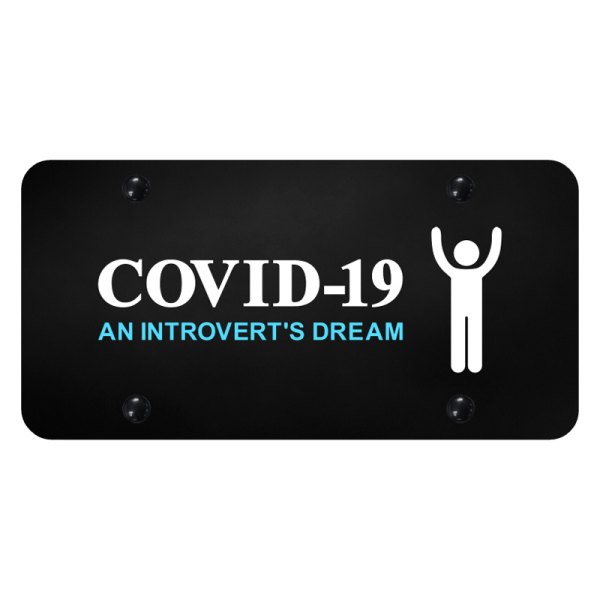 Autogold® - UV Printed License Plate with COVID-19 Introverts Dream Logo