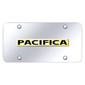 Autogold® - Chrome License Plate with 3D Gold Pacifica Logo