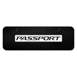 Autogold® - Black Mini Size License Plate with 3D Chrome Passport Logo