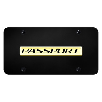 Autogold® - Black License Plate with 3D Gold Passport Logo