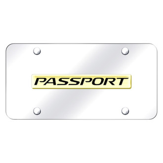 Autogold® - Chrome License Plate with 3D Gold Passport Logo