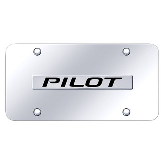 Autogold® - Chrome License Plate with 3D Chrome Pilot Logo