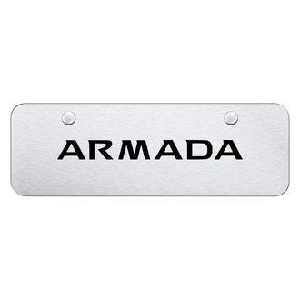 Autogold® - Brushed Mini Size License Plate with Laser Etched Armada Logo