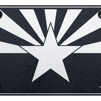 Autogold® - Rugged Black License Plate with Laser Etched Arizona Subdued Flag Logo