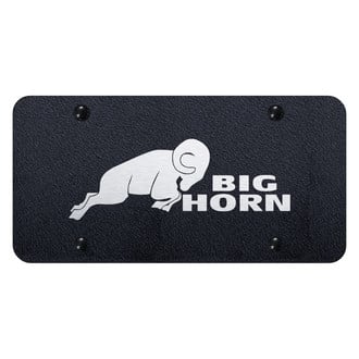 Autogold® - Rugged Black License Plate with Laser Etched Big Horn Logo