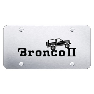 Autogold® - Brushed License Plate with Laser Etched Bronco II Climbing Logo