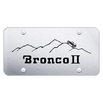 Autogold® - Brushed License Plate with Laser Etched Bronco II Mountain Logo
