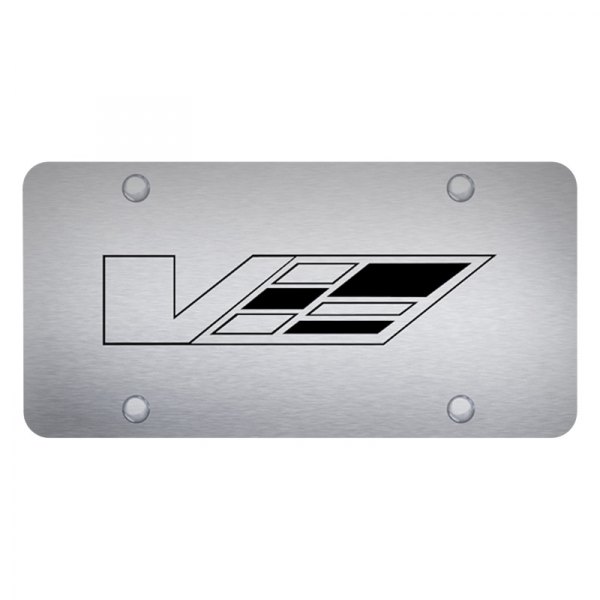 Autogold® - License Plate with Laser Etched Cadillac V Logo