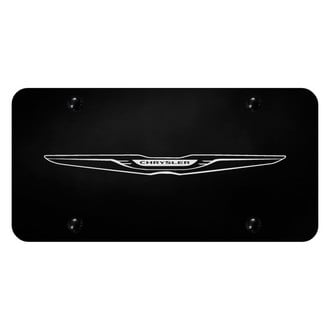 Autogold® - Black License Plate with Laser Etched Chrysler Logo