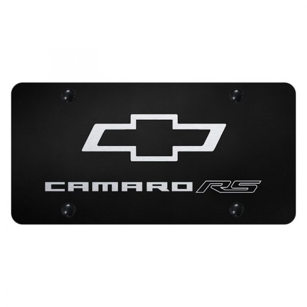 Autogold® - License Plate with Laser Etched Camaro RS Logo and Chevrolet Emblem