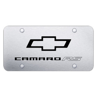 Autogold® - Brushed License Plate with Laser Etched Camaro RS Logo and Chevrolet Emblem