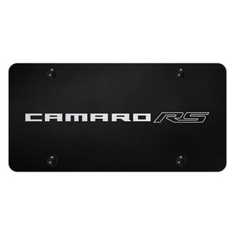Autogold® - Black License Plate with Laser Etched Camaro RS Logo