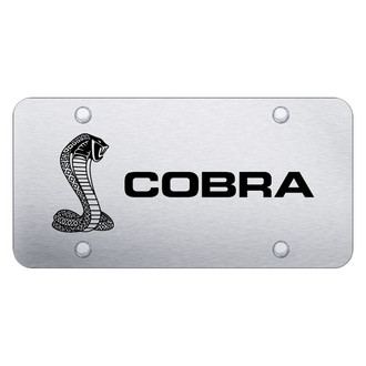 Autogold® - Brushed License Plate with Laser Etched Cobra 2 Logo
