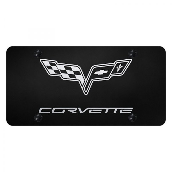 Autogold® - License Plate with Laser Etched Corvette C6 Logo