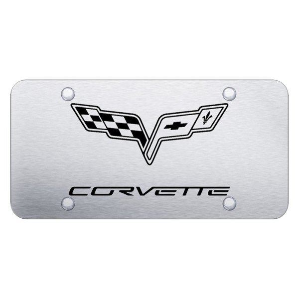 Autogold® - License Plate with Laser Etched Corvette C6 Logo