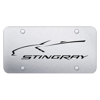 Autogold® - Brushed License Plate with Laser Etched Corvette C7 Stingray Logo