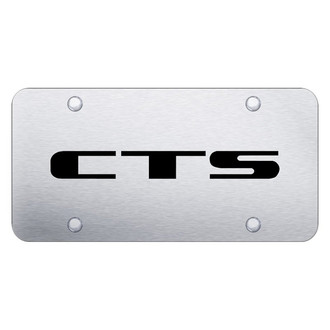 Autogold® - Brushed License Plate with Laser Etched Cadillac CTS Logo and Cadillac Emblem