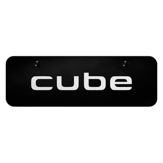 Autogold® - Black Mini Size License Plate with Laser Etched Cube Logo