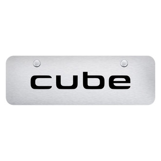 Autogold® - Brushed Mini Size License Plate with Laser Etched Cube Logo