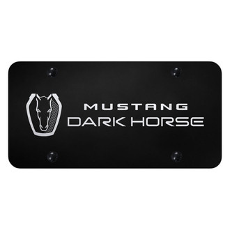 Autogold® - Black License Plate with Laser Etched Mustang Dark Horse Logo