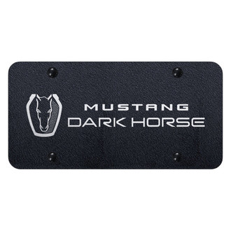 Autogold® - Rugged Black License Plate with Laser Etched Mustang Dark Horse Logo