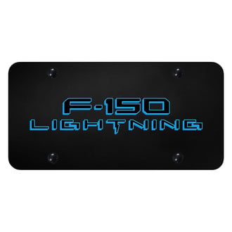 Autogold® - UV Printed Black License Plate with Laser Etched F-150 Lightning Logo
