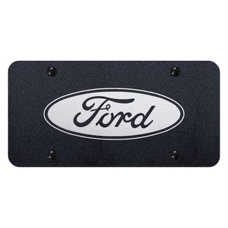 Autogold® - Rugged Black License Plate with Laser Etched Ford Logo