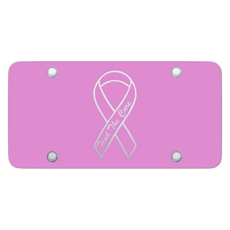 Autogold® - Pink License Plate with Laser Etched Find The Cure Logo