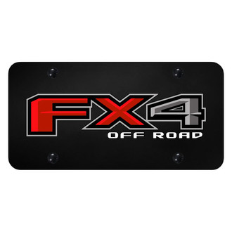 Autogold® - UV Printed Black License Plate with Laser Etched FX4 Logo